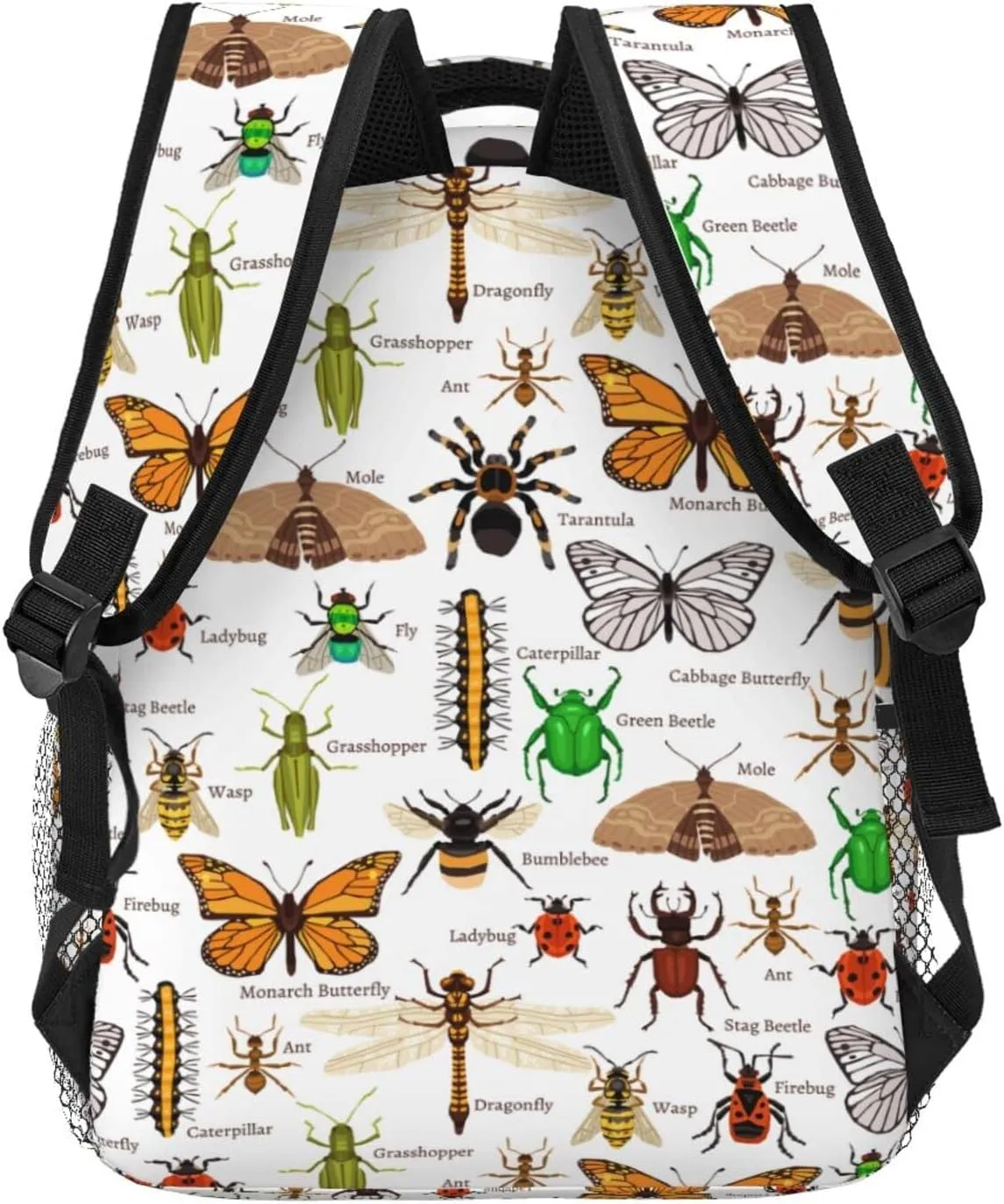 Insects Bugs Backpack With Adjustable Padded Shoulder Straps 17 Inch Daypacks For College Travel