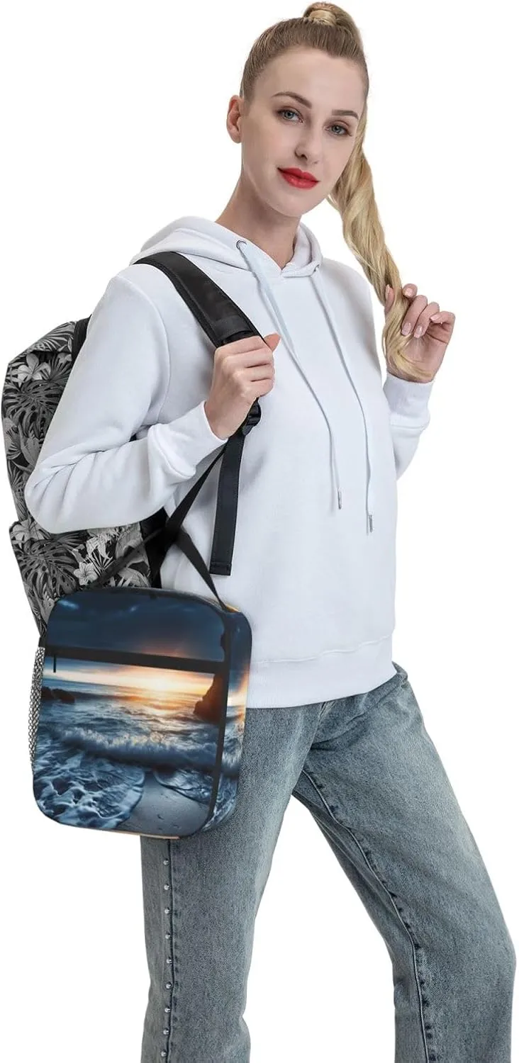 Insulated Lunch Bag for Men Women Reusable Lunch Box A Corner of The Sea Lunchbox Leakproof Cooler Bags for Work Picnic