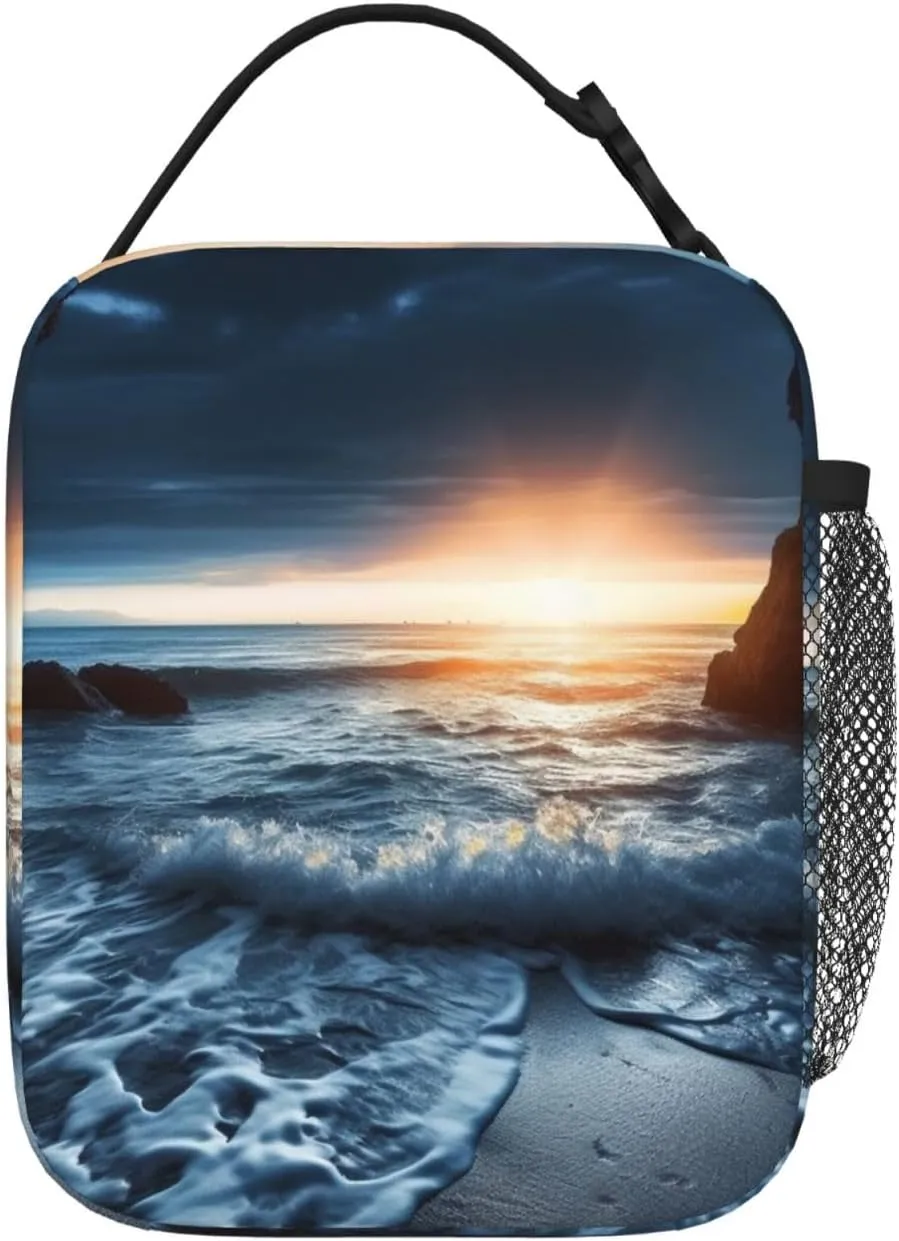 Insulated Lunch Bag for Men Women Reusable Lunch Box A Corner of The Sea Lunchbox Leakproof Cooler Bags for Work Picnic