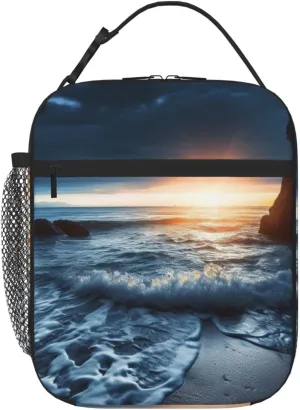 Insulated Lunch Bag for Men Women Reusable Lunch Box A Corner of The Sea Lunchbox Leakproof Cooler Bags for Work Picnic