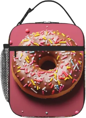 Insulated Lunch Bag for Men Women Reusable Lunch Box Doughnut Lunchbox Leakproof Cooler Bags for Work Picnic
