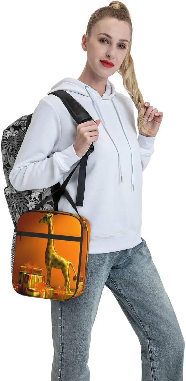 Insulated Lunch Bag for Men Women Reusable Lunch Box Giraffe and Gift Lunchbox Leakproof Cooler Bags for Work Picnic