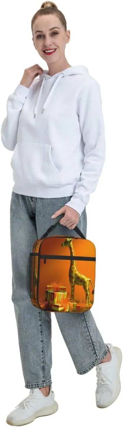 Insulated Lunch Bag for Men Women Reusable Lunch Box Giraffe and Gift Lunchbox Leakproof Cooler Bags for Work Picnic