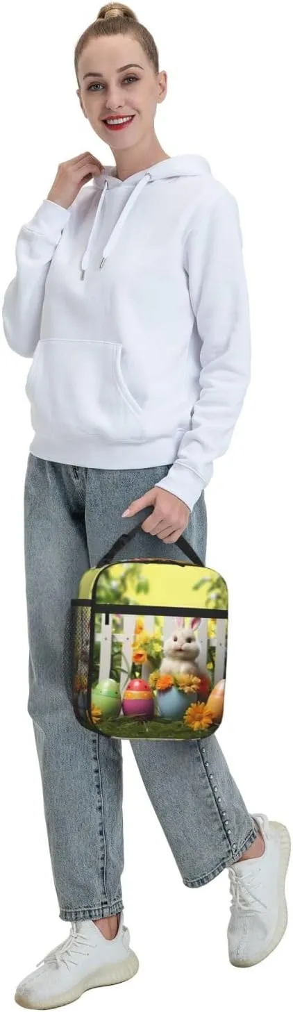 Insulated Lunch Bag for Men Women Reusable Lunch Box Happy Easter Lunchbox Leakproof Cooler Bags for Work Picnic