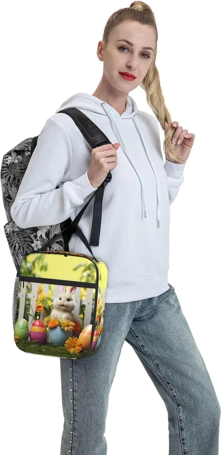 Insulated Lunch Bag for Men Women Reusable Lunch Box Happy Easter Lunchbox Leakproof Cooler Bags for Work Picnic
