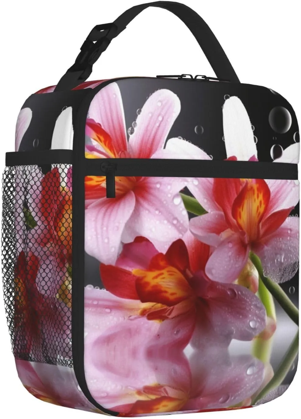 Insulated Lunch Bag for Men Women Reusable Lunch Box Modern Flower Lunchbox Leakproof Cooler Bags for Work Picnic