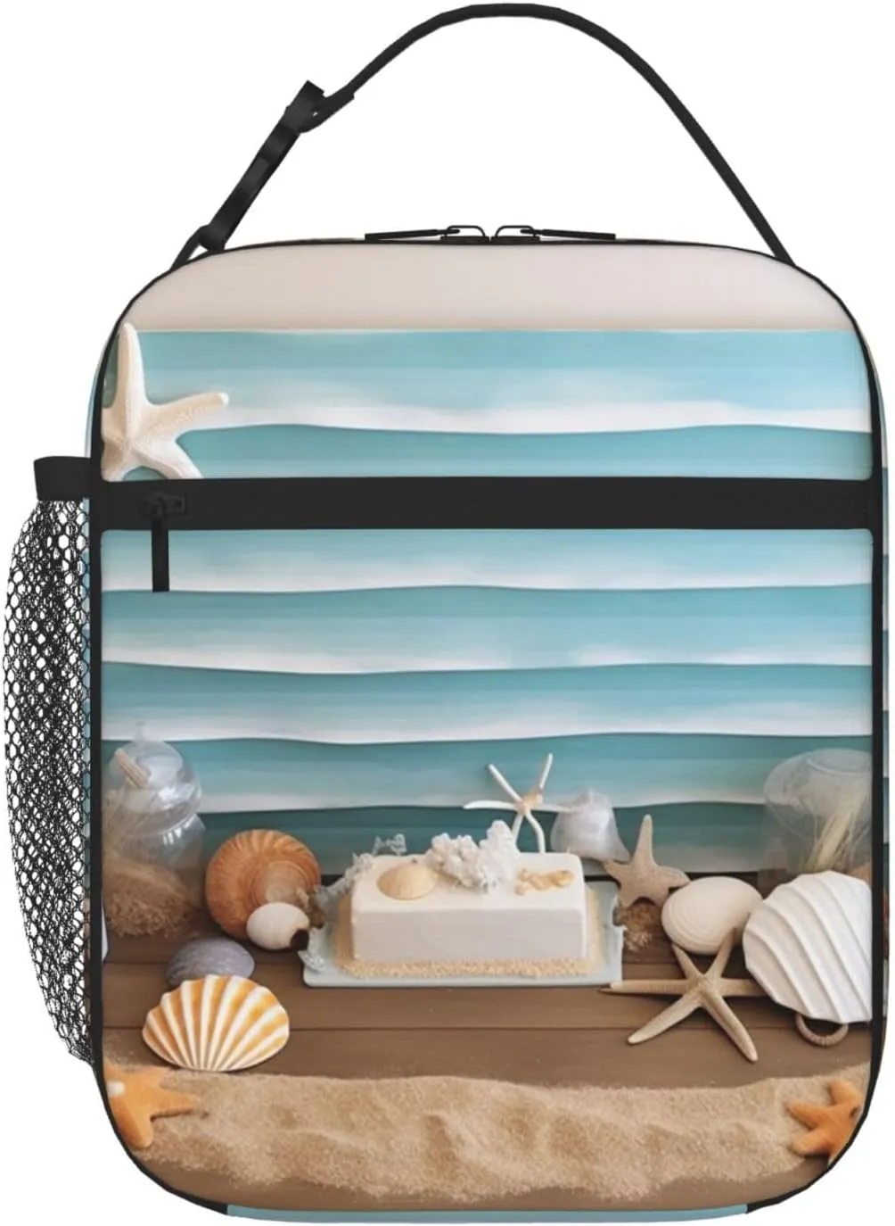 Insulated Lunch Bag for Men Women Reusable Lunch Box Ocean Beach Theme Lunchbox Leakproof Cooler Bags for Work Picnic
