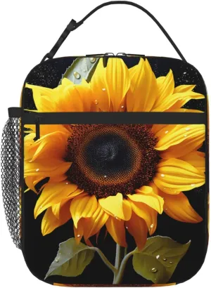 Insulated Lunch Bag for Men Women Reusable Lunch Box Sunflower Lunchbox Leakproof Cooler Bags for Work Picnic