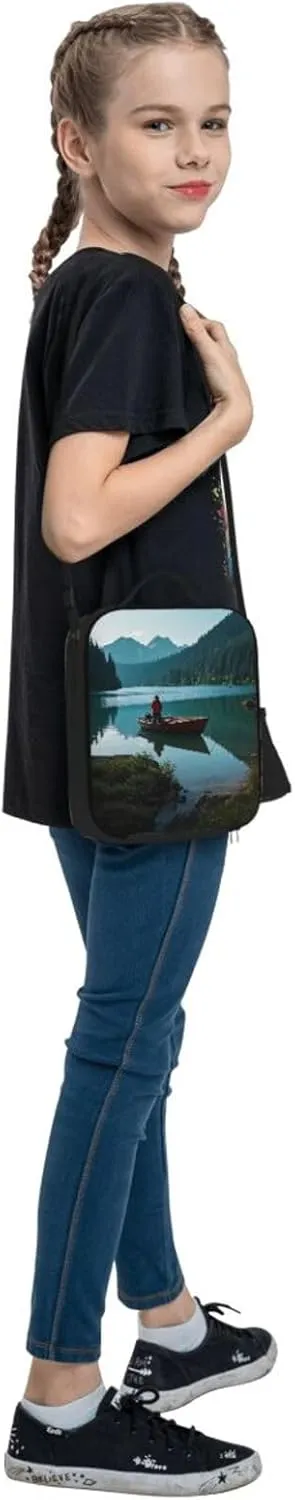 Insulated Lunch box for Men Women Reusable Lunch Bag Boat at Lake Shore Cooler Tote Bags for Work Picnic