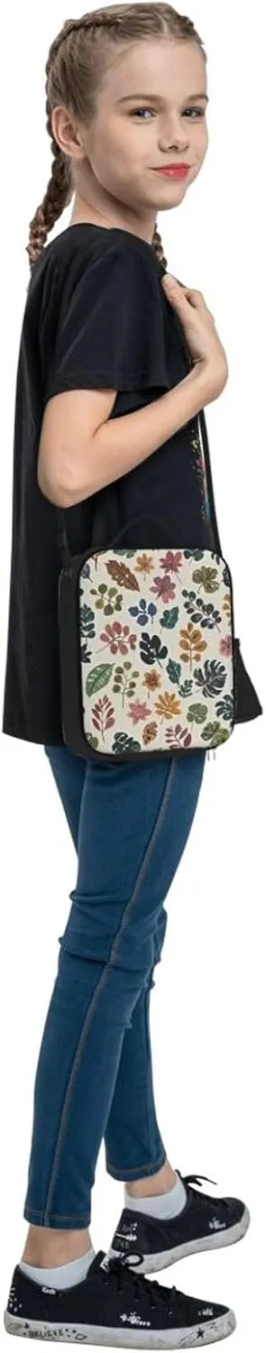 Insulated Lunch box for Men Women Reusable Lunch Bag Botanical Pattern Cooler Tote Bags for Work Picnic