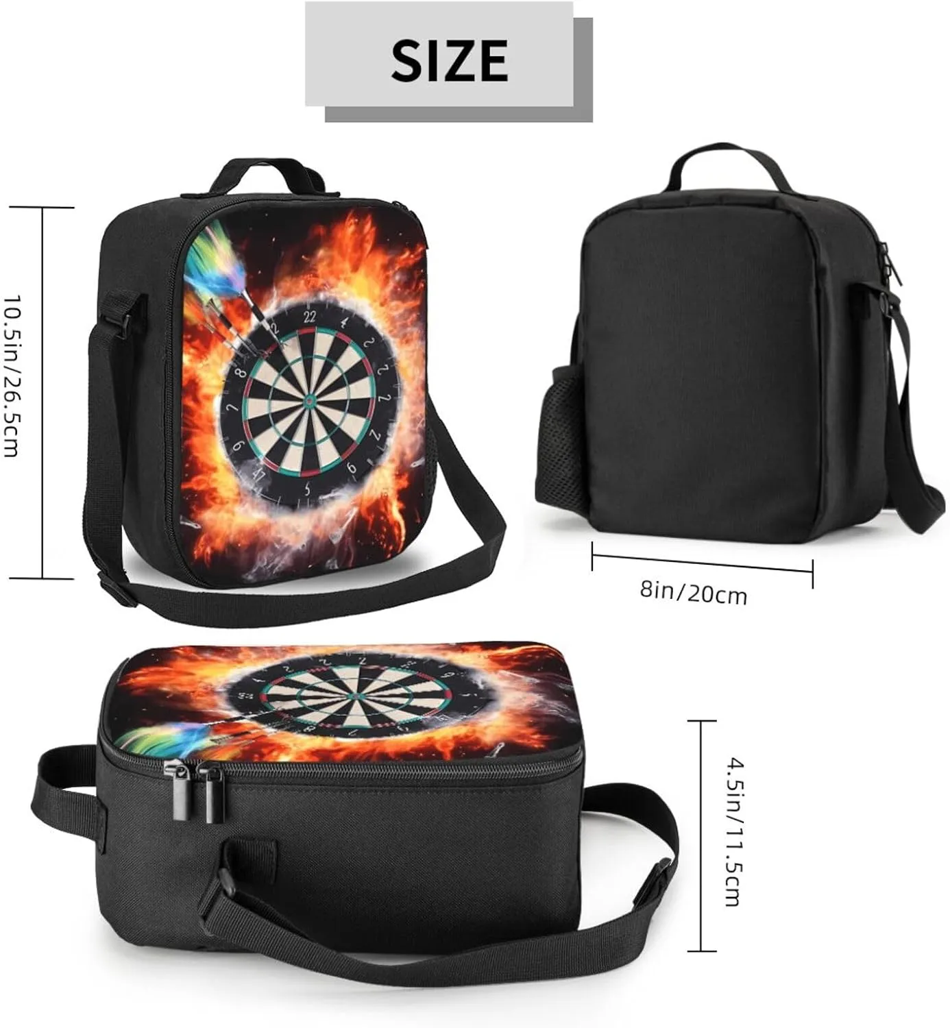 Insulated Lunch box for Men Women Reusable Lunch Bag Dart Board Cooler Tote Bags for Work Picnic