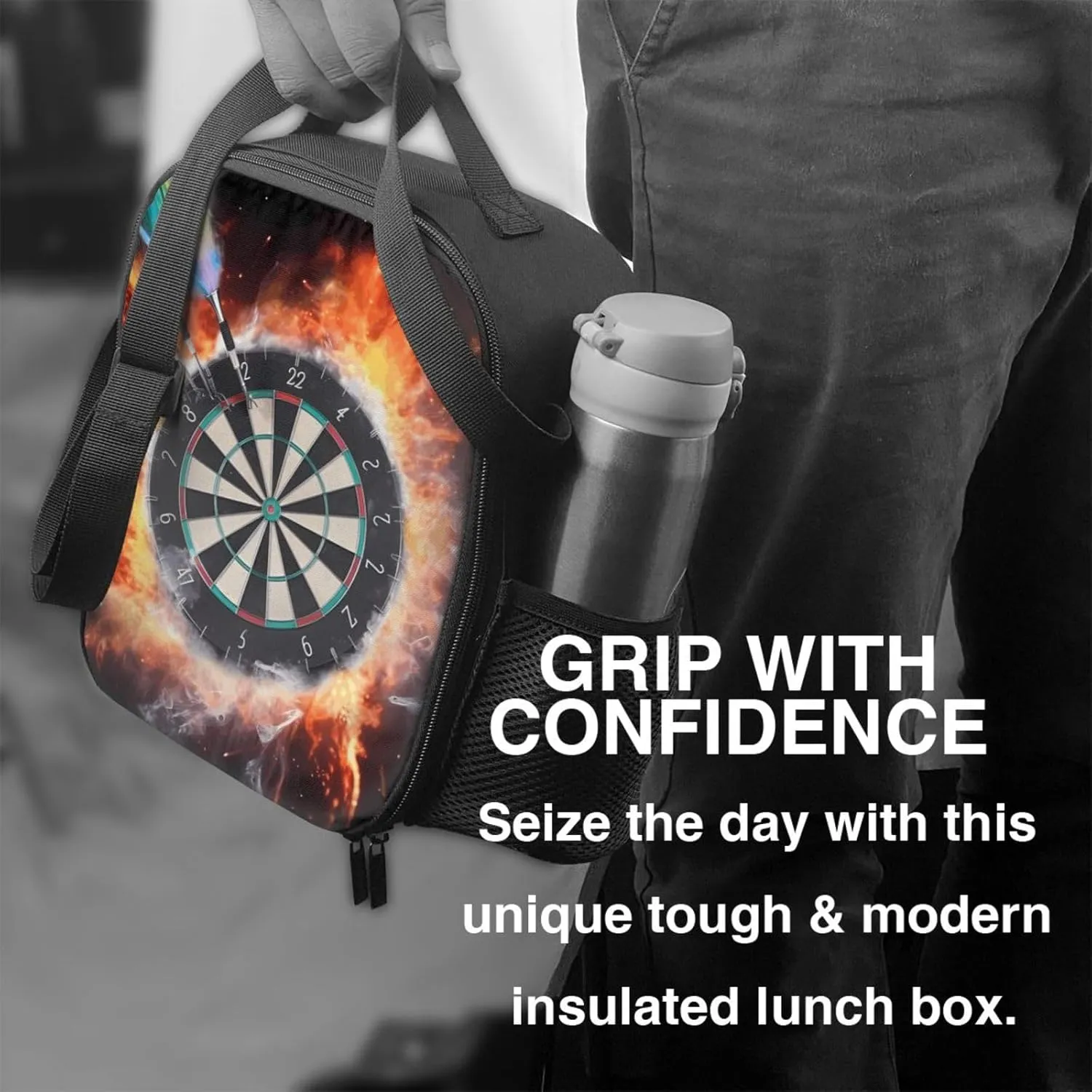 Insulated Lunch box for Men Women Reusable Lunch Bag Dart Board Cooler Tote Bags for Work Picnic