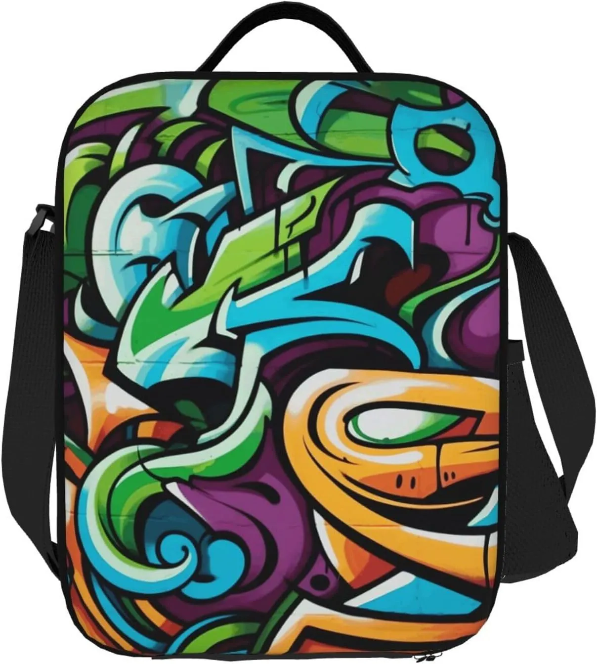 Insulated Lunch box for Men Women Reusable Lunch Bag Graffiti Drawing Art Cooler Tote Bags for Work Picnic
