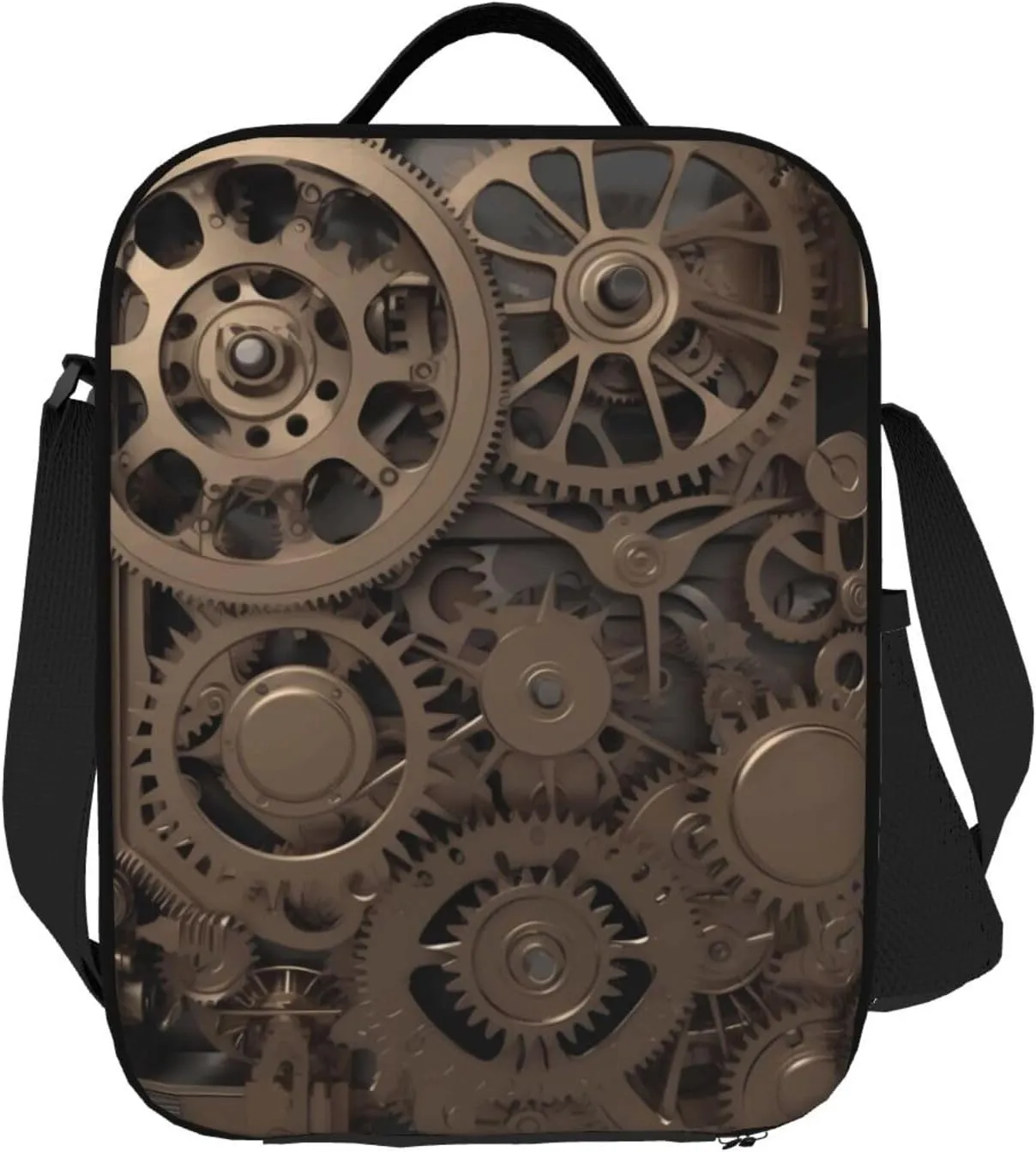 Insulated Lunch box for Men Women Reusable Lunch Bag Steampunk Mechanical Gears Cooler Tote Bags for Work Picnic