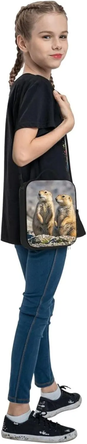 Insulated Lunch box for Men Women Reusable Lunch Bag Two Prairie Dogs Cooler Tote Bags for Work Picnic