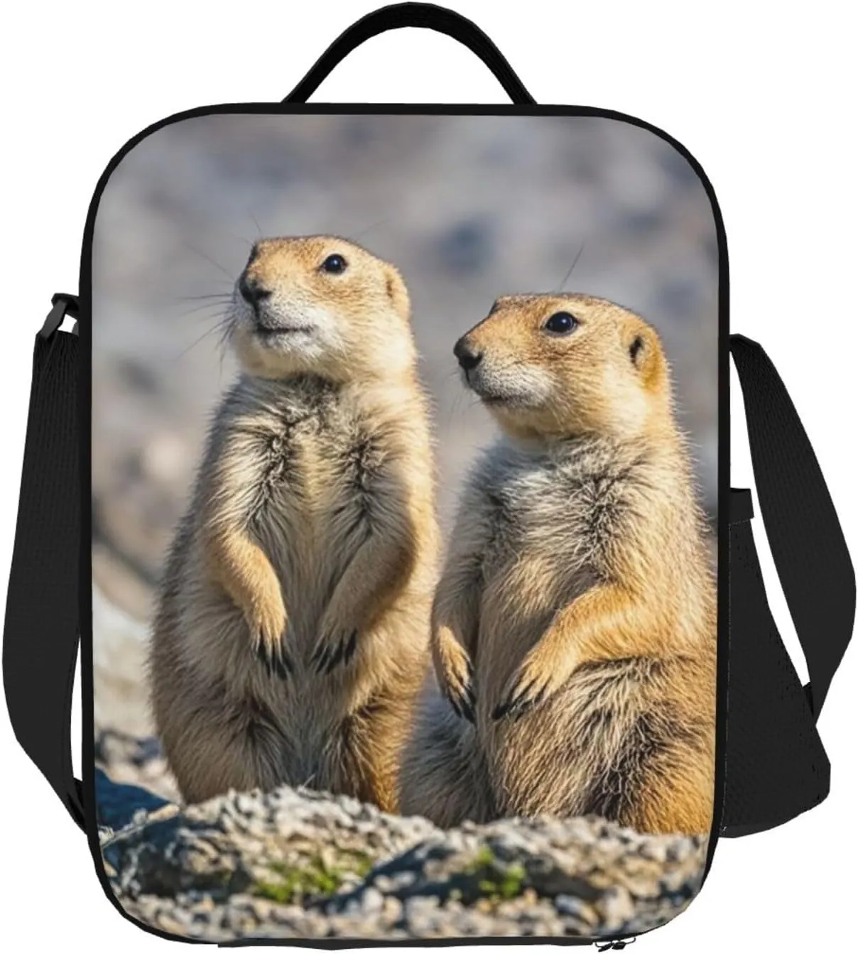 Insulated Lunch box for Men Women Reusable Lunch Bag Two Prairie Dogs Cooler Tote Bags for Work Picnic