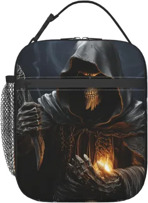 Insulated Lunchbox Reusable Cooler Bag Grim-Reaper Lunch Bag Portable Lunch Tote Bag for Work Picnic