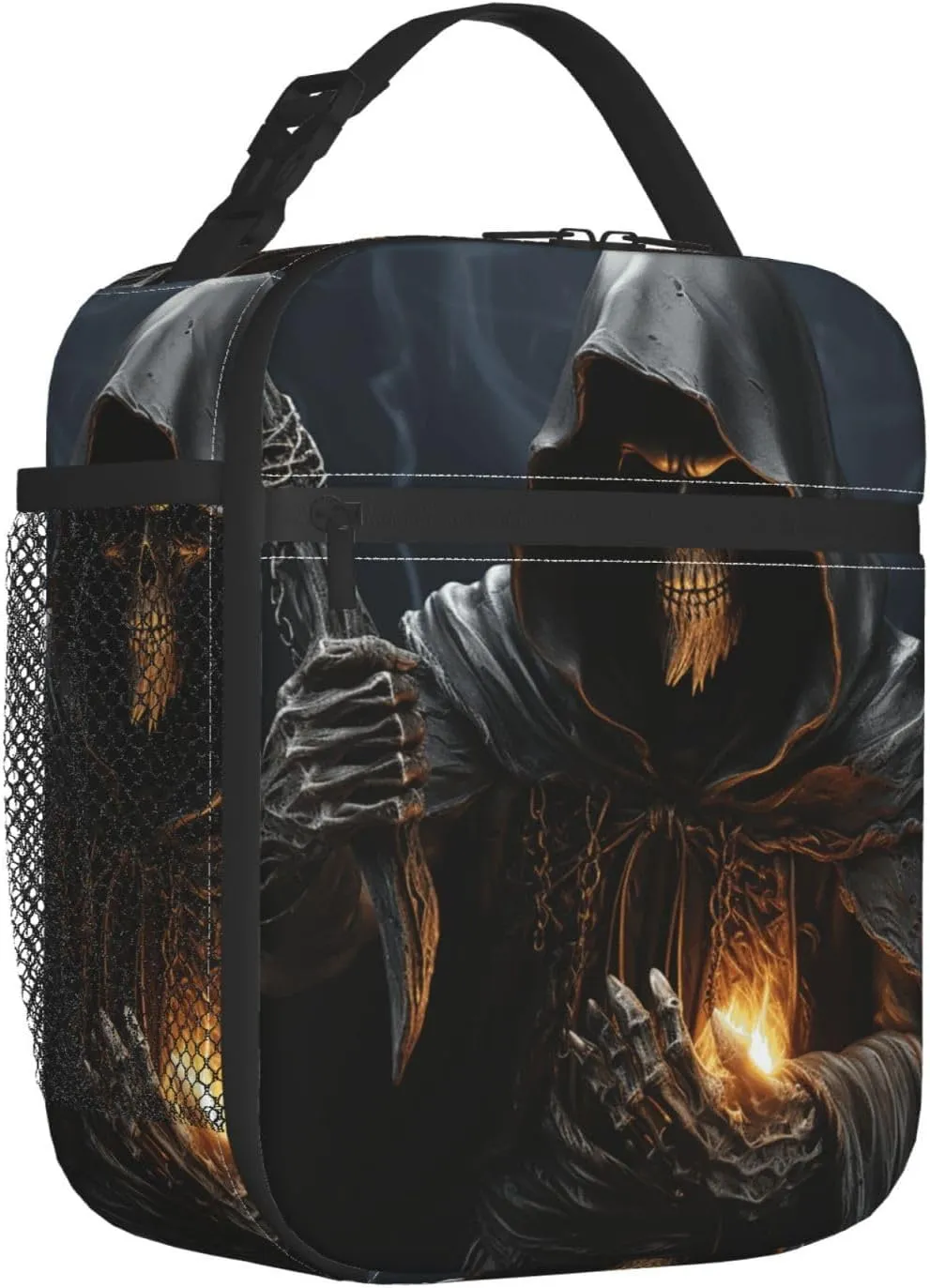 Insulated Lunchbox Reusable Cooler Bag Grim-Reaper Lunch Bag Portable Lunch Tote Bag for Work Picnic
