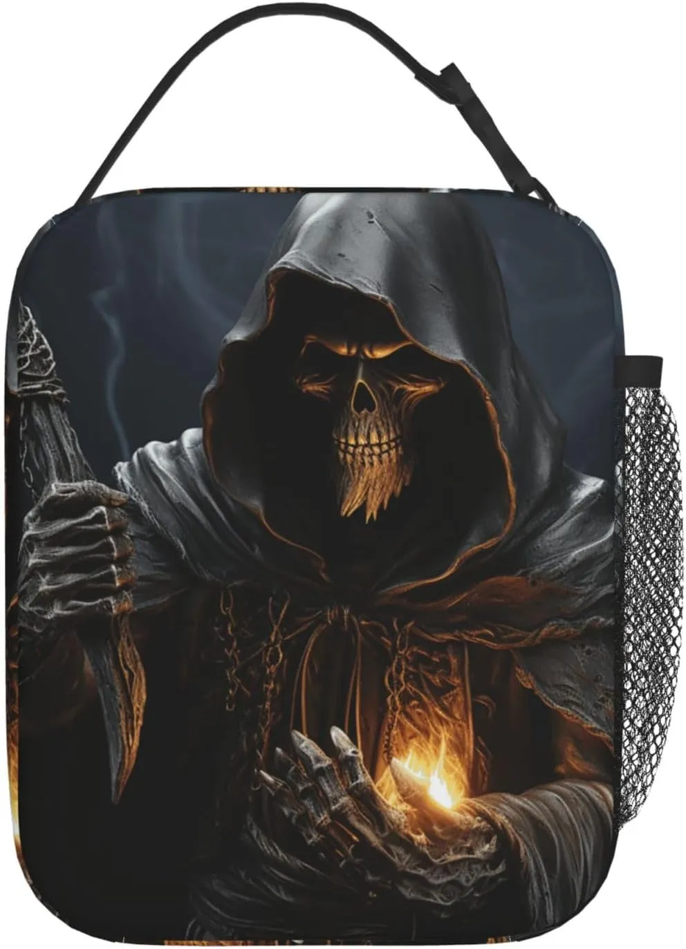 Insulated Lunchbox Reusable Cooler Bag Grim-Reaper Lunch Bag Portable Lunch Tote Bag for Work Picnic
