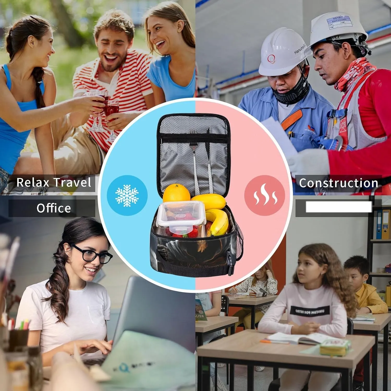 Insulated Lunchbox Reusable Cooler Bag Grim-Reaper Lunch Bag Portable Lunch Tote Bag for Work Picnic