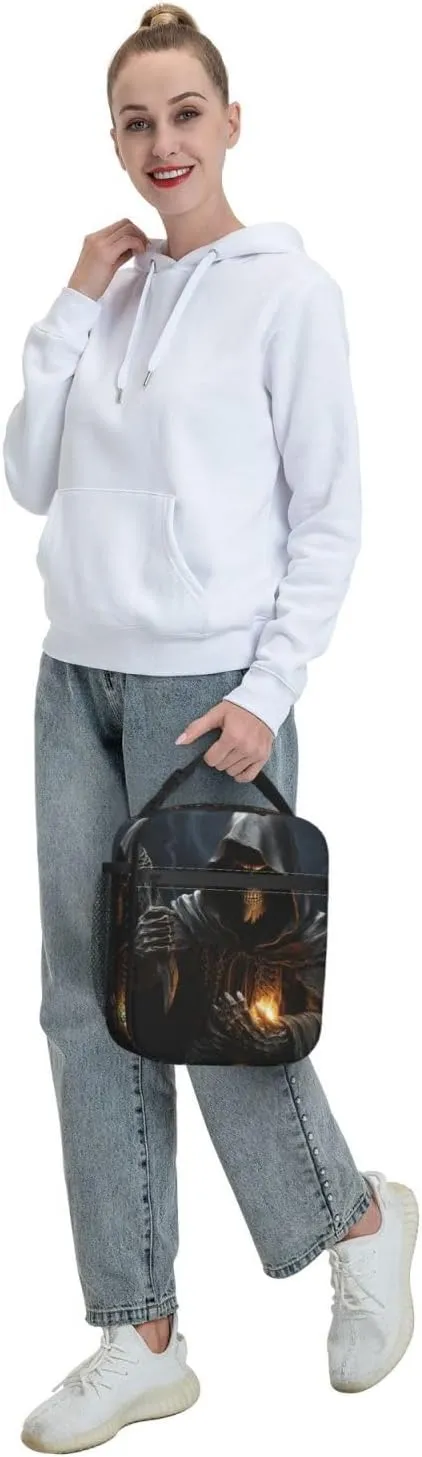 Insulated Lunchbox Reusable Cooler Bag Grim-Reaper Lunch Bag Portable Lunch Tote Bag for Work Picnic