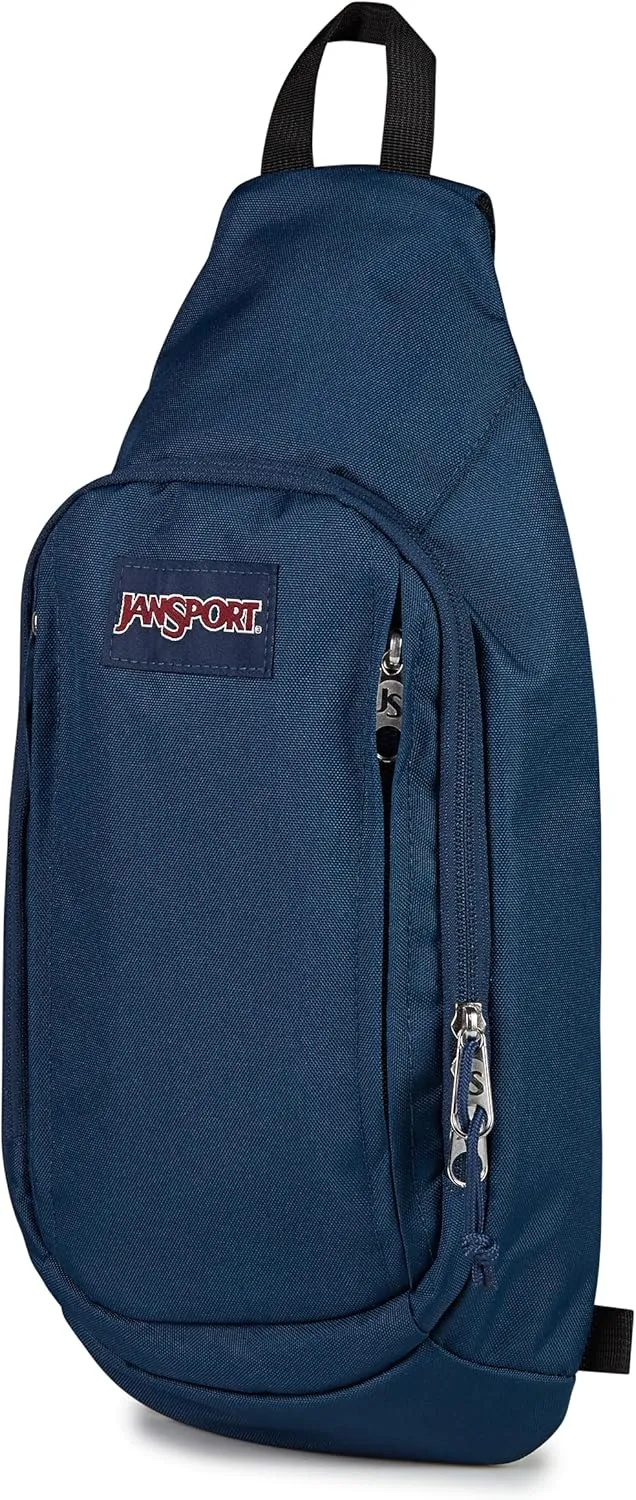 JanSport Move Sling Crossbody Bag – Main Compartment, Zippered Front Pockets, Adjustable Shoulder Strap, Fully Padded Back Panel, Navy