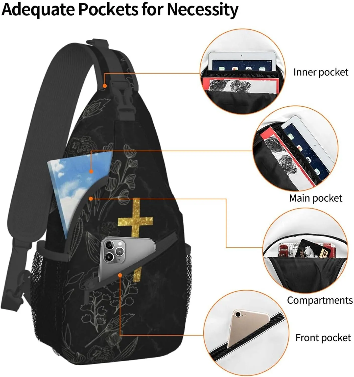 Jesus Sling Bag,Casual Crossbody Backpack Shoulder Chest Bag for Women Men Travel Hiking Daypack