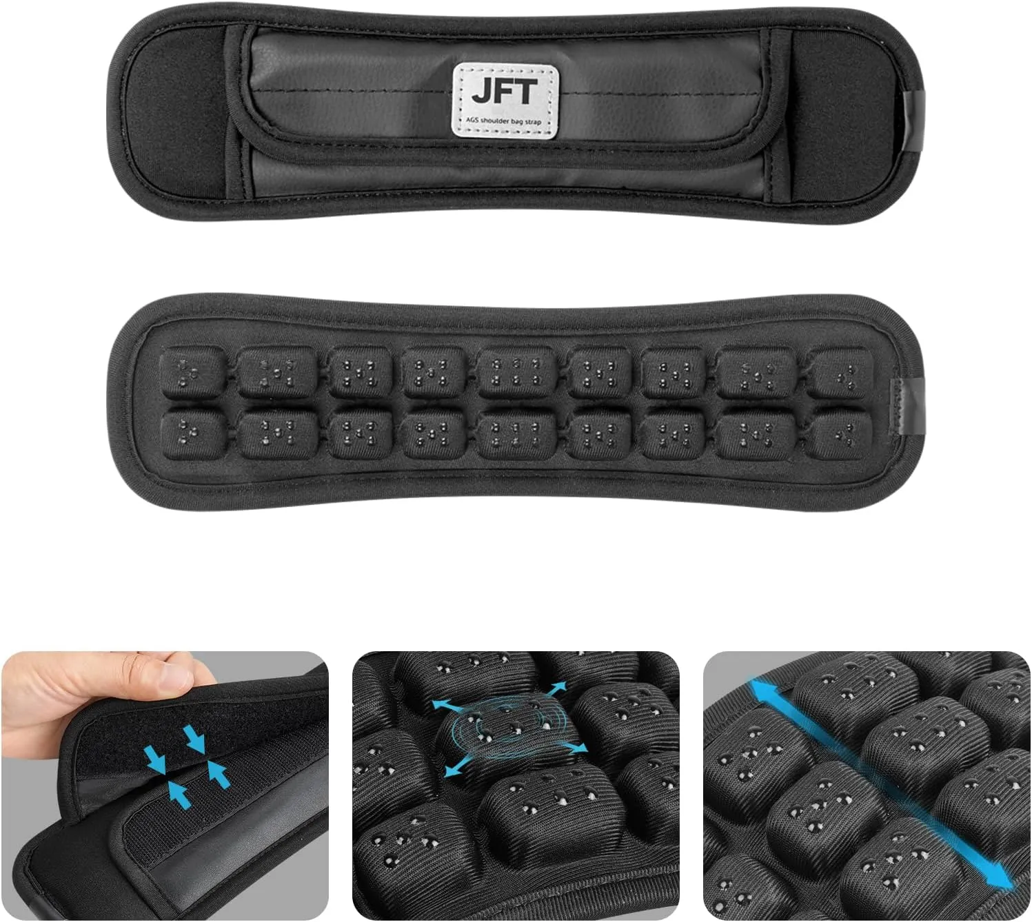 JFT Shoulder Strap Pad of 3D Air Cushion, Backpack Accessories, Non-Slip Shoulder Strap Pad, for Hiking and Camping Bags