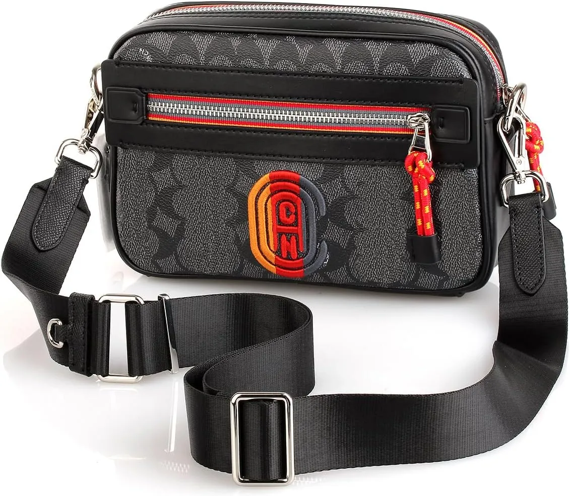 Jiesinlov Black Purse Straps Replacement Crossbody Shoulder for HOBO Handbag Adjustable(Black-Silver)