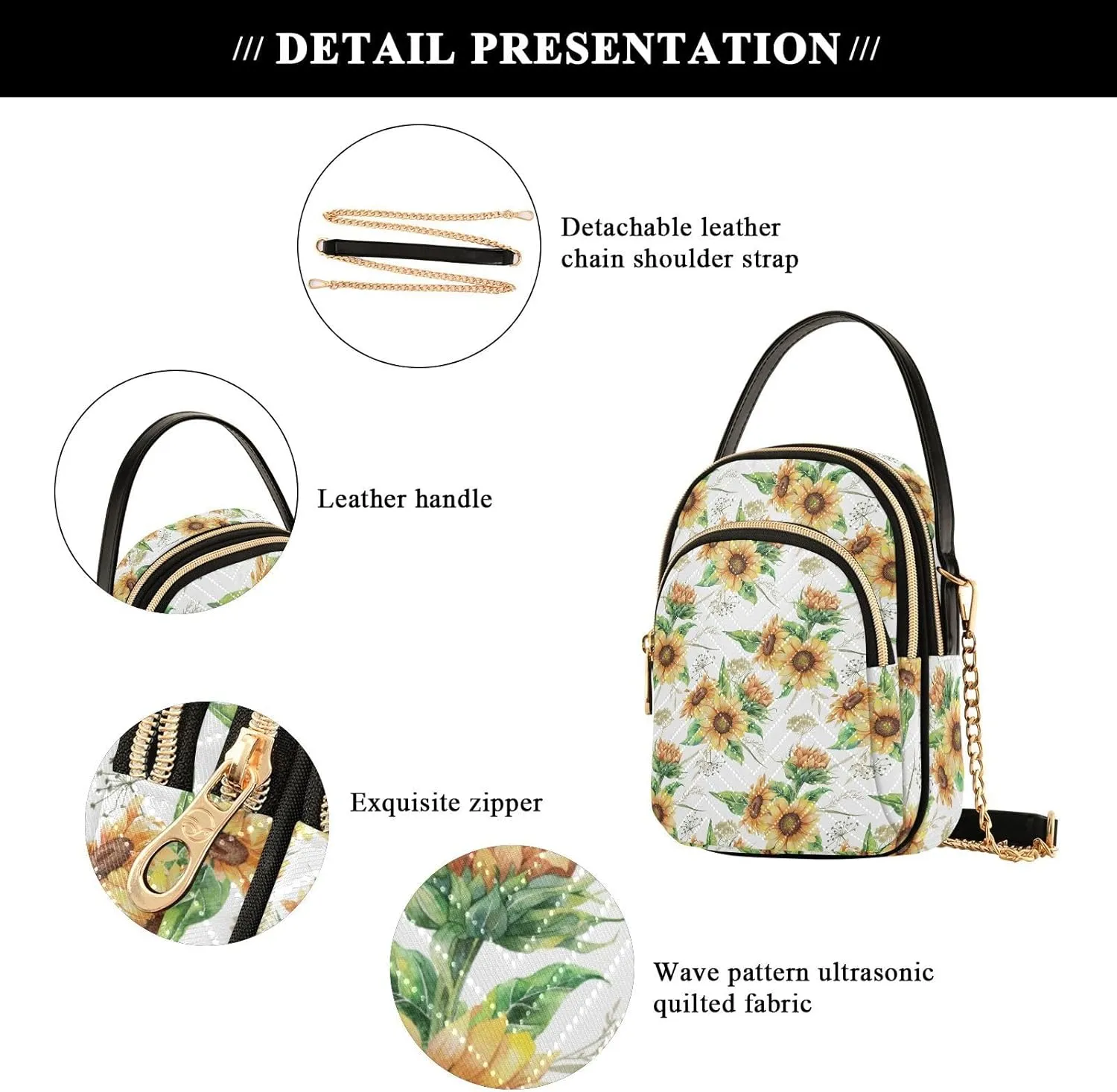 JIPONI Crossbody Bag for Women, Small Cell Phone Bag Shoulder Handbags Purse with Leather Strap