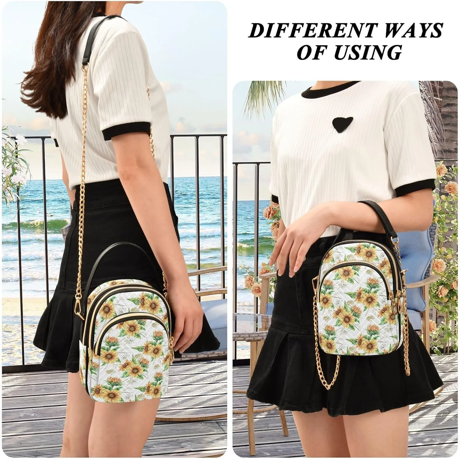 JIPONI Crossbody Bag for Women, Small Cell Phone Bag Shoulder Handbags Purse with Leather Strap