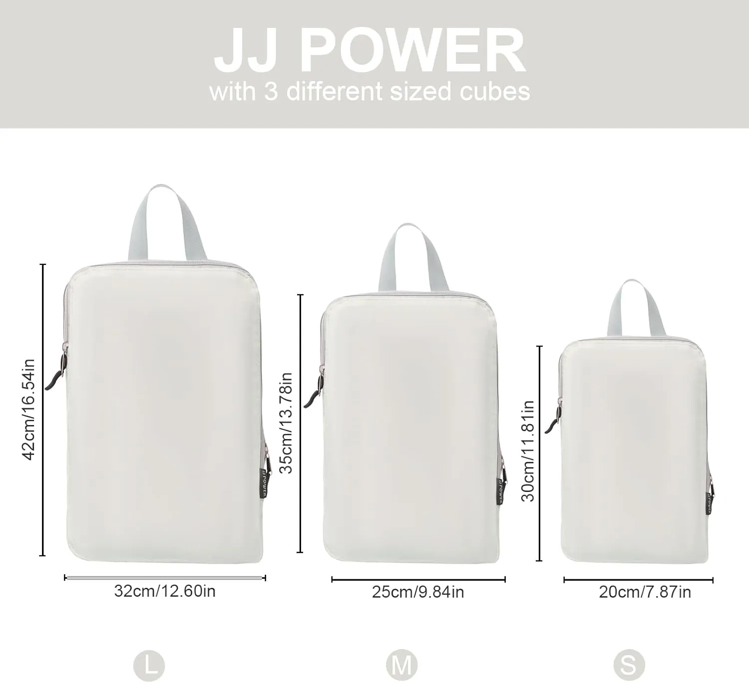 JJ Power 3 Set Lightweight Compression Packing Cubes for Suitcases, Travel Essentials Expandable Packing Cubes Organizer for Carry on Suitcases(Cream)