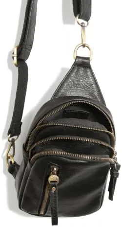 Joy Susan Skyler Sling Bag: Vegan Leather, Zippered Closure, Brass Plated Hardware