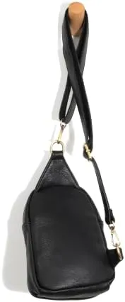 Joy Susan Skyler Sling Bag: Vegan Leather, Zippered Closure, Brass Plated Hardware
