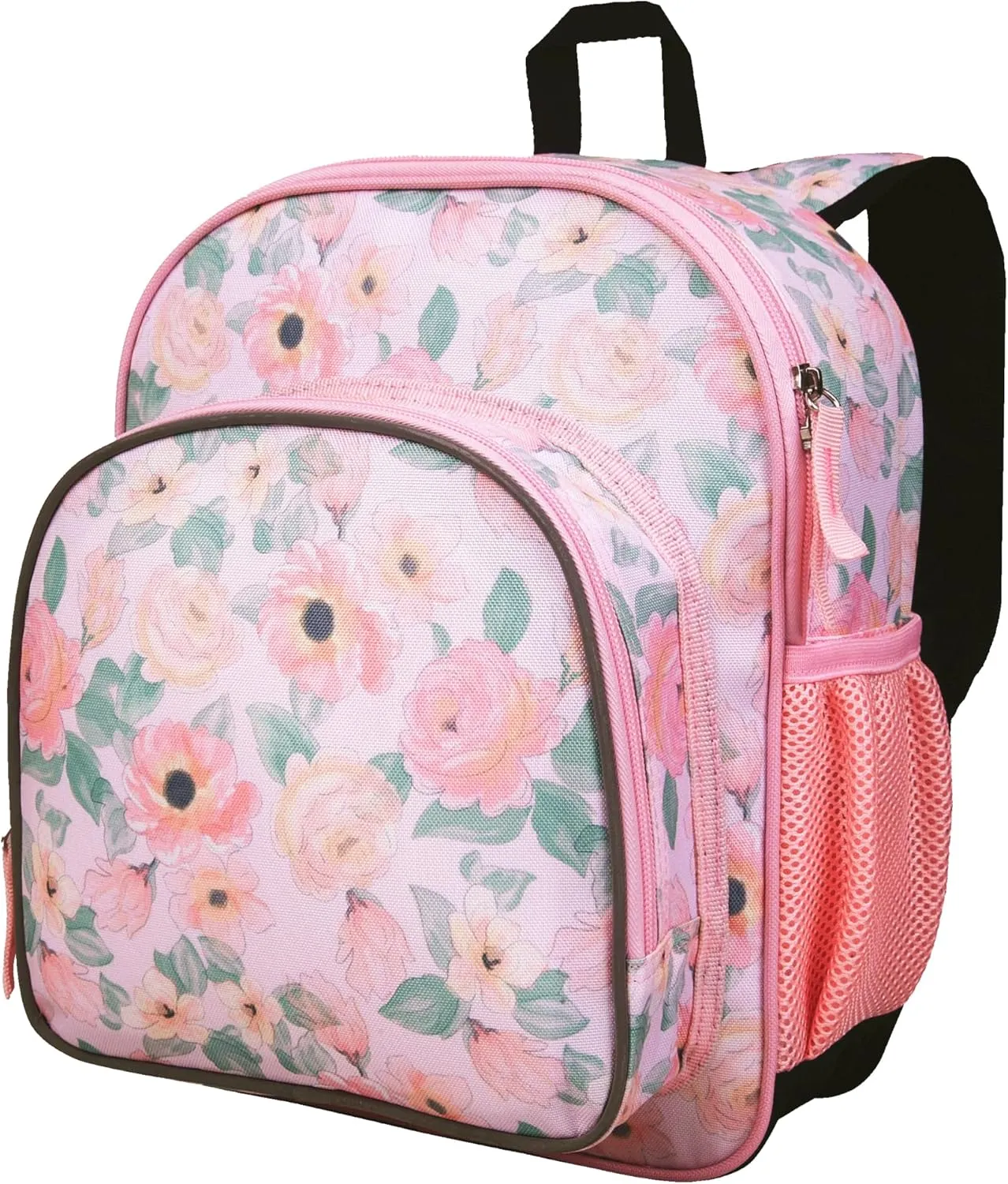 JumpOff Jo 12-Inch Backpack for Boys & Girls, Ideal for School & Travel with Padded Back, Mesh Pocket & Adjustable Straps (Floral Watercolor)