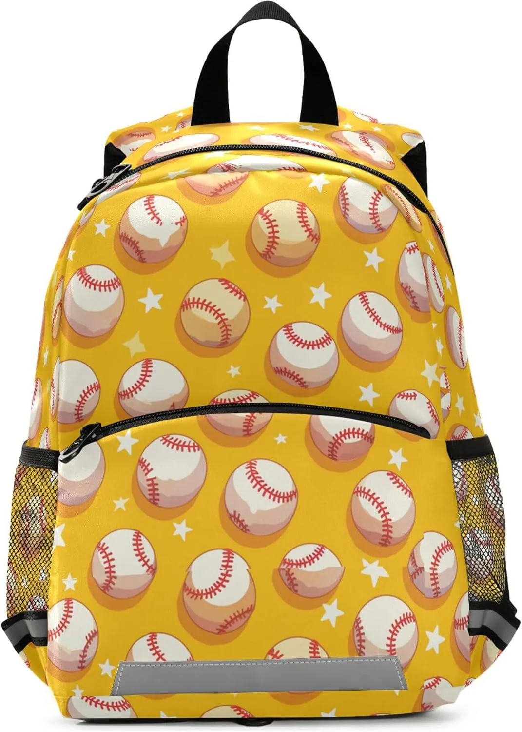JUNZAN Cartoon Baseballs Yellow Kids Travel Backpack Chest Strap Books Bag Elementary