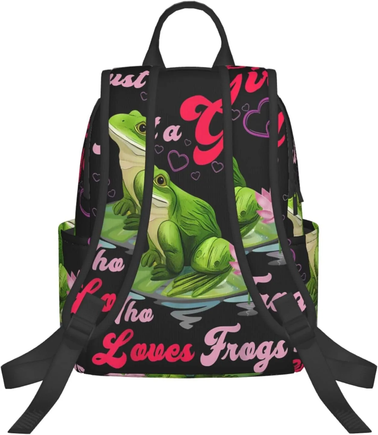 Just a Women Who Loves Frogs Travel Laptop Backpack Casual Backpacks Double Shoulder Daypack Notebook Rucksack Work Bags Sports Bag for Gym Hiking Camping Beach