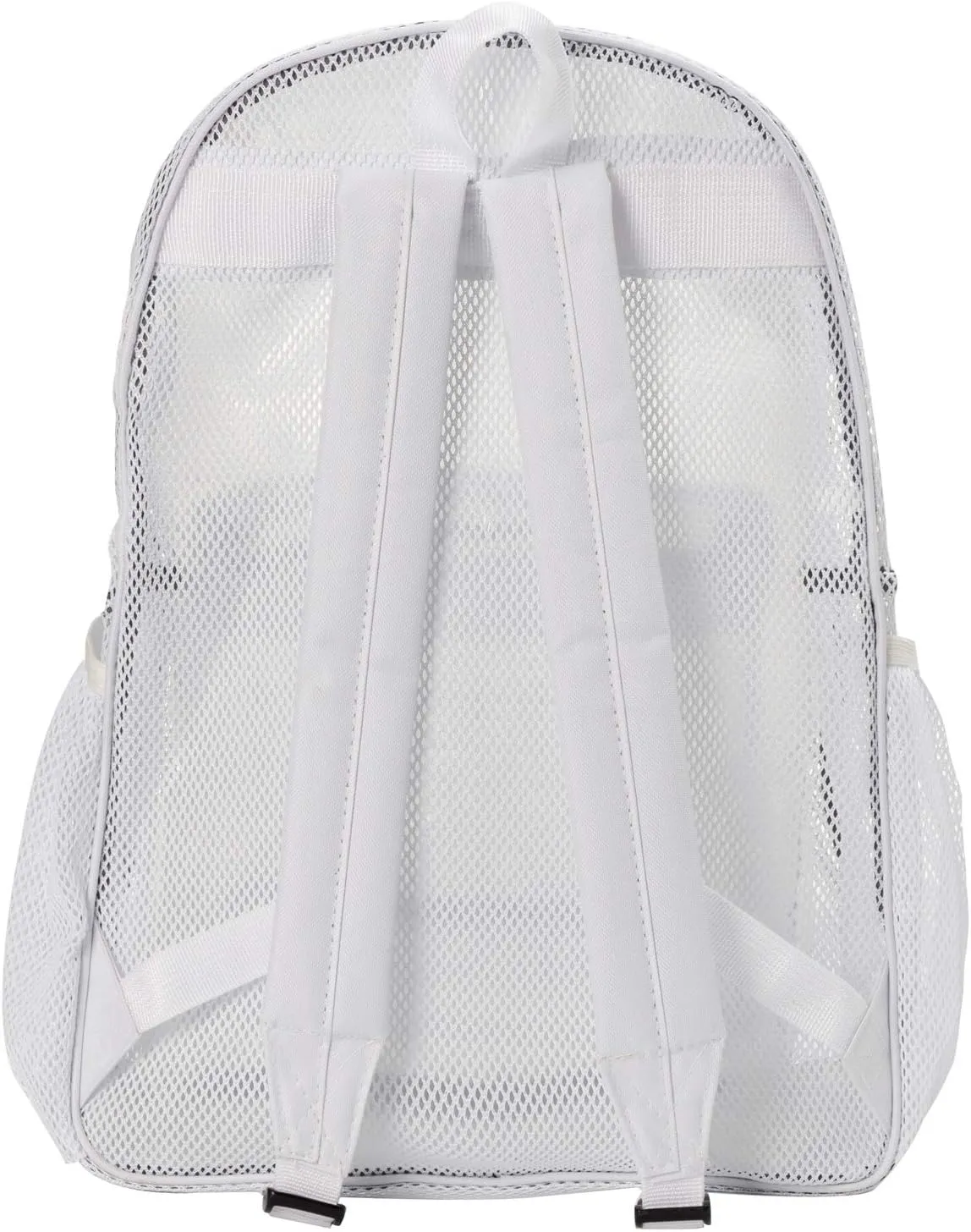 K-Cliffs Heavy Duty Mesh Backpack Quality Classic Student Net Bookbag Durable See Through Simple Netting Daypack Basic School Bag White