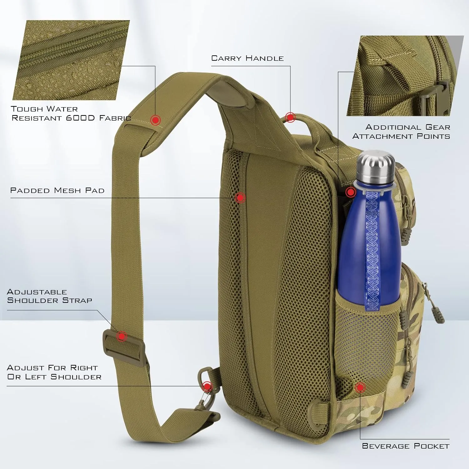 KastKing BlowBak Tactical Fishing Sling Tackle Bag - Lightweight Fishing Backpack - Storage for Gear and Equipment - Gift for Men