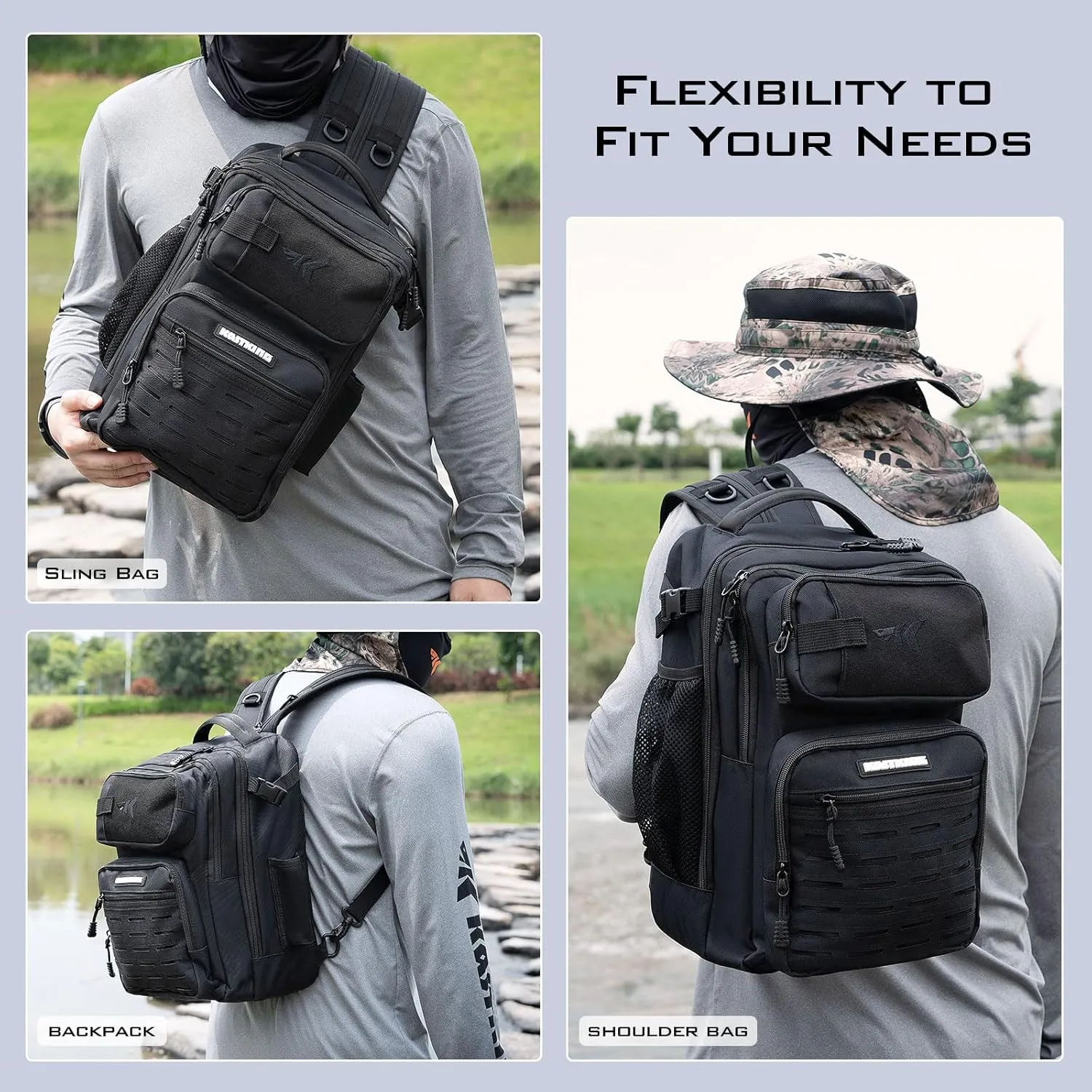 KastKing BlowBak Tactical Fishing Sling Tackle Bag - Lightweight Fishing Backpack - Storage for Gear and Equipment - Gift for Men