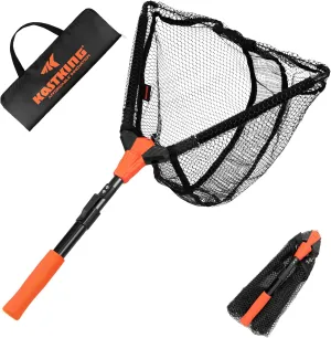 KastKing Pontus Fishing Net Fish Landing Net, Foldable & Lightweight Freshwater Fishing Landing Net with Built in Length Scale, Aluminum Handle, Fish-friendly Mesh for a Safe Release, Fishing Gifts for Men