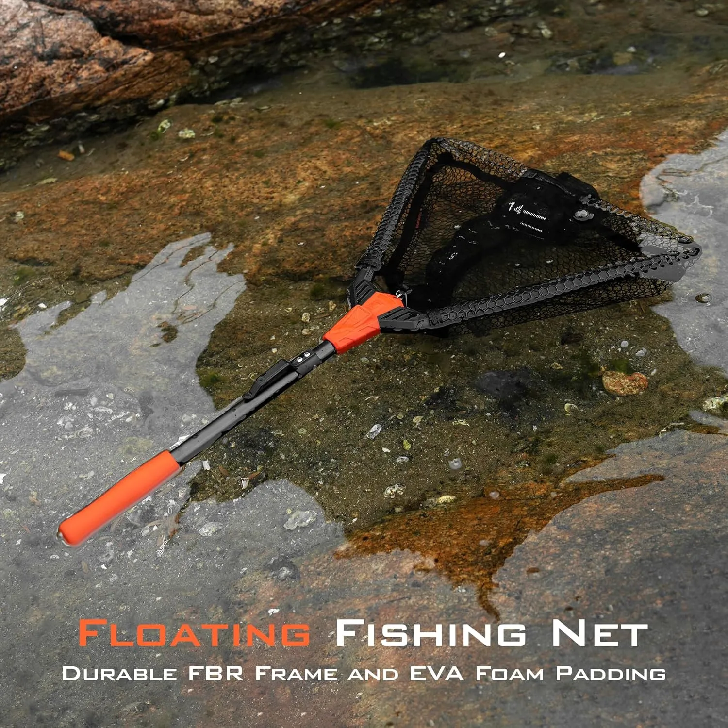 KastKing Pontus Fishing Net Fish Landing Net, Foldable & Lightweight Freshwater Fishing Landing Net with Built in Length Scale, Aluminum Handle, Fish-friendly Mesh for a Safe Release, Fishing Gifts for Men