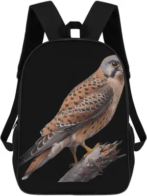 Kestrel Bird Travel Backpack 17 Inch Laptop Daypack Shoulder Bag with Adjustable Shoulder Straps for Men Women