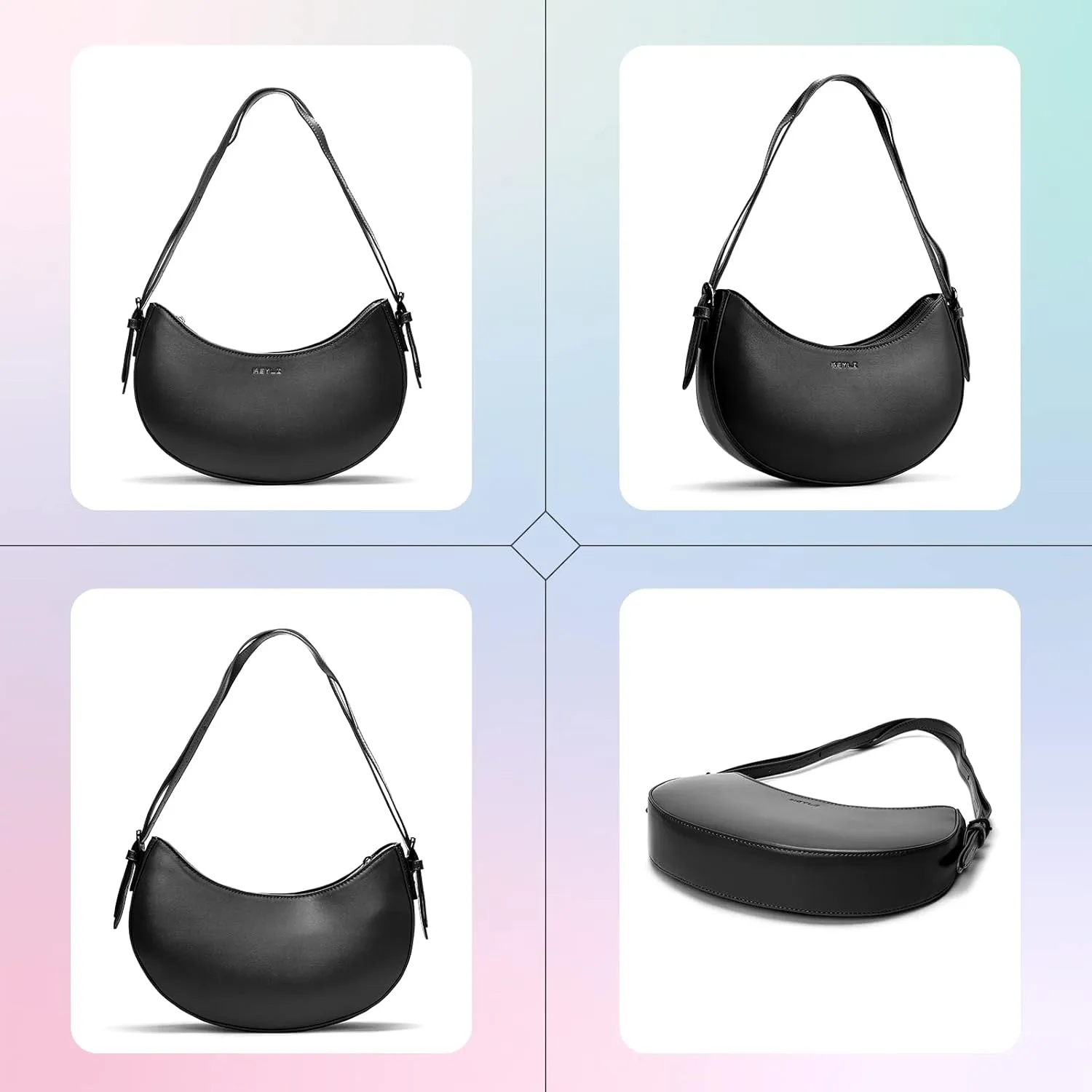 Keyli Shoulder Bag for Women Trendy Small Clutch Purse Zipper Closure Tote Shoulder Handbags with Adjustable Straps