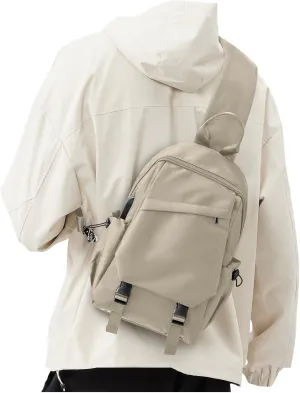 khaki Sling Bag for Men Women, Mini Anti Theft One Strap Motorcycle Backpack Sling Tactical Chest Bag for Swimming Diving Outdoor Sports