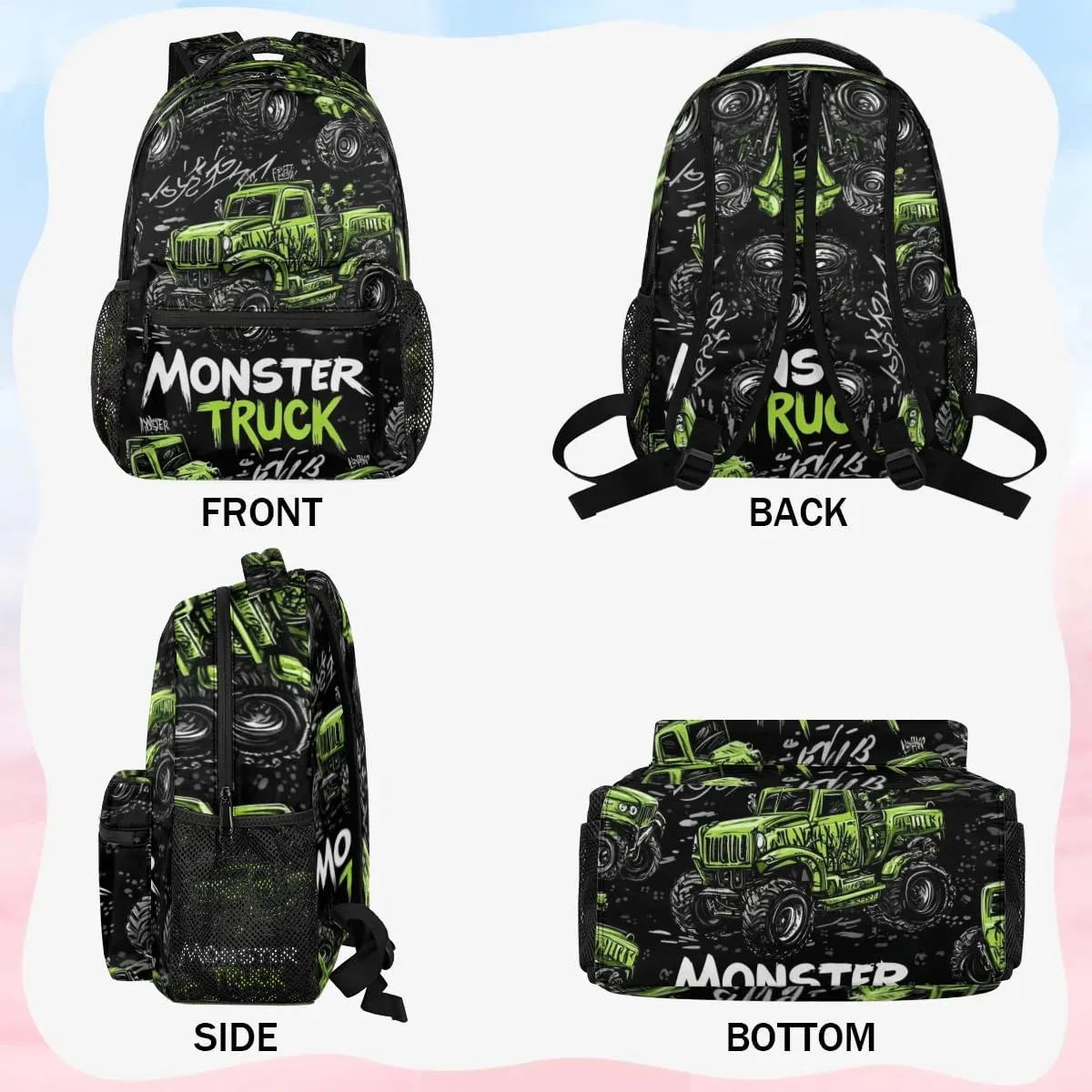 Kids Backpack for Boys - Elementary Middle School Bag Student Bookbag for Girls Teens - Casual Daypack Travel Laptop Backpacks(Truck)