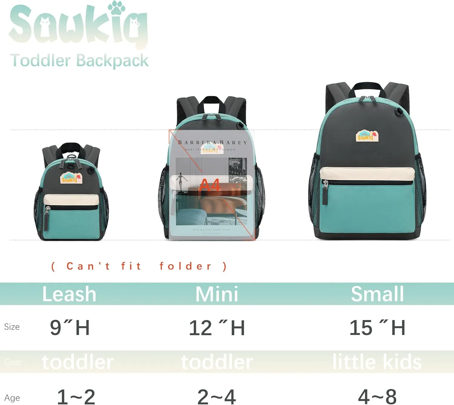 Kids Backpack for Boys Kindergarten School Backpack 15 inch Bookbag for Boys 4-6 (Black and Green)