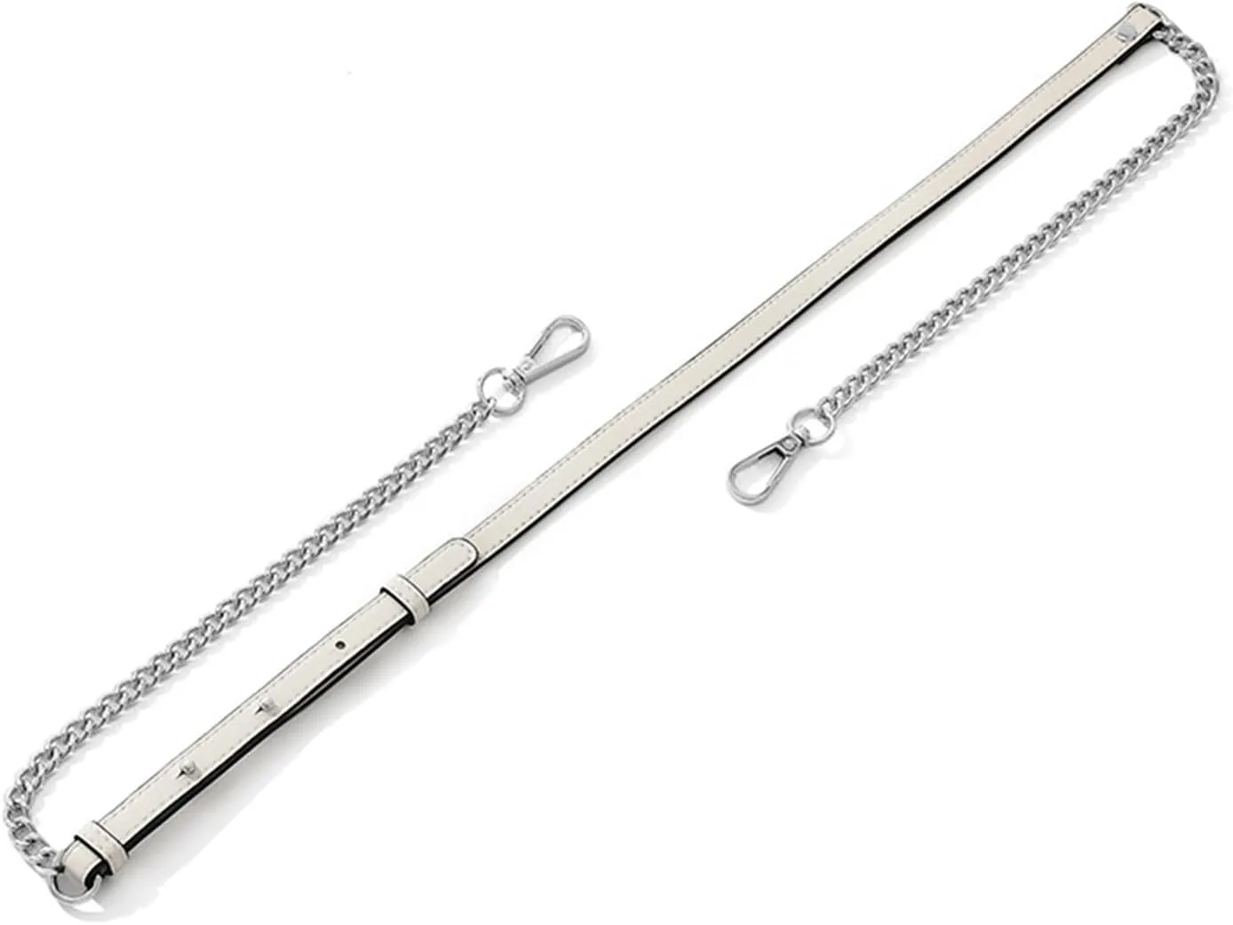 KIYOMIL Bag Genuine Leather Chain Shoulder Straps Adjustable,Purse Straps Replacement Crossbody for Handbags(White-S)