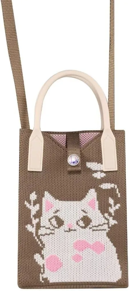Knitted Lightweight Small Crossbody bags Cell Phone Purses Travel Pouch Shoulder Bag for Women