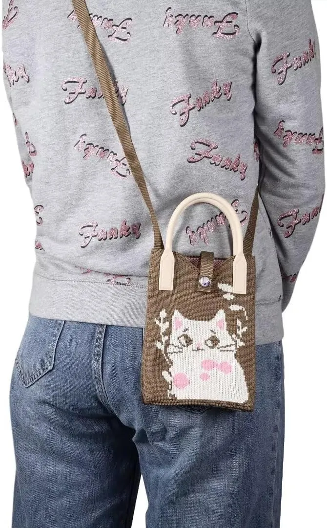 Knitted Lightweight Small Crossbody bags Cell Phone Purses Travel Pouch Shoulder Bag for Women